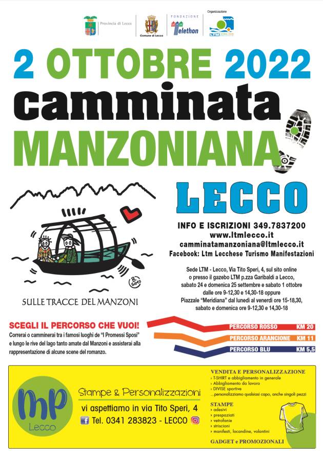 LECCO: Domenica 2 ottobre torna la Camminata manzoniana