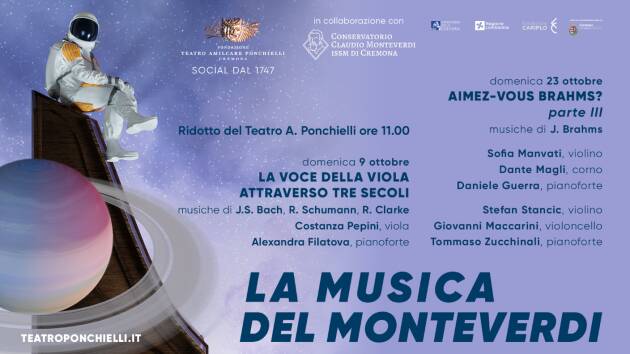 RITORNA AL TEATRO PONCHIELLI LA MUSICA DEL MONTEVERDI IL 9 E 23 OTTOBRE 