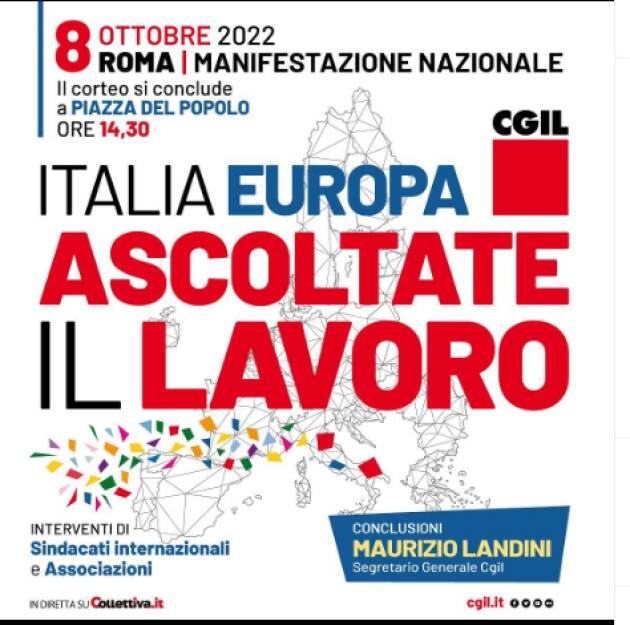 Cgilnazionale L'8 OTTOBRE IN PIAZZA A ROMA