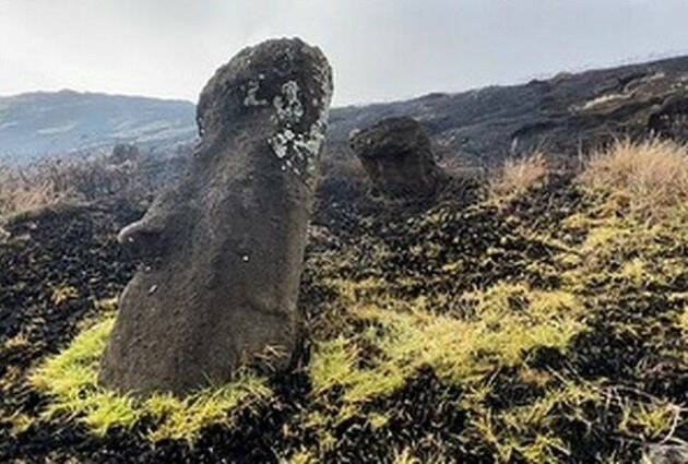 Un incendio ha danneggiato i Moai dell’Isola di Pasqua