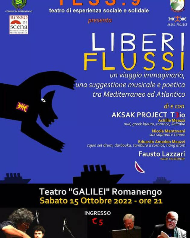 Romanengo Prossimo appuntamento con lo spettacolo ‘Liberi Flussi | Achille Meazzi