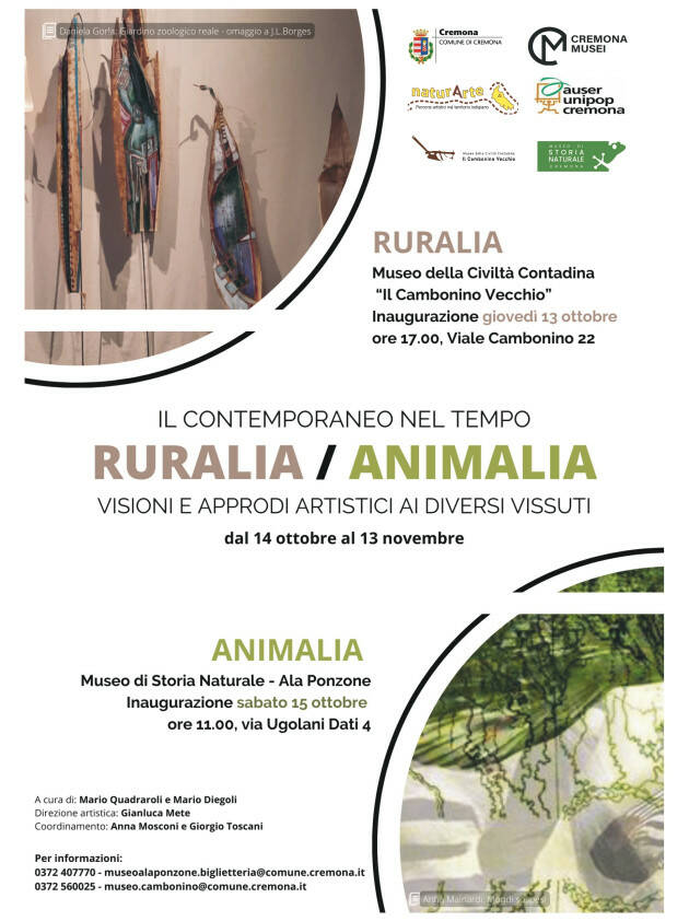 CREMONA: Un tema e due mostre ai musei del Cambonino e di Storia Naturale