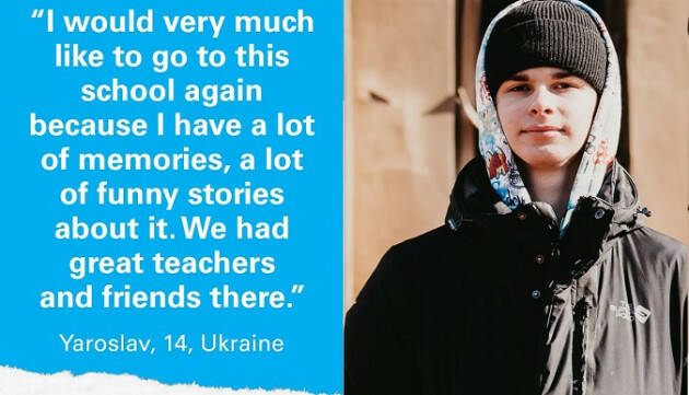 Dall’Unicef 3 milioni di dollari per sostenere 1.000 scuole in Ucraina