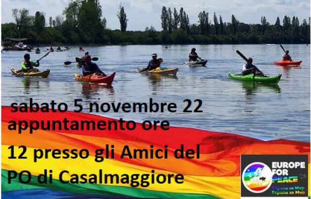 Sul Casalasco Un PO di Pace sabato 5 novembre staffetta in barca e canoa