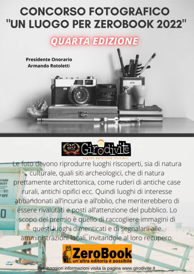  4° Concorso Fotografico 'Un luogo per ZeroBook 2022' 