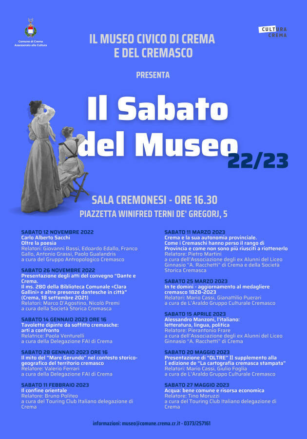 CREMA: Riprende la rassegna Il sabato del Museo stagione 2022/2023