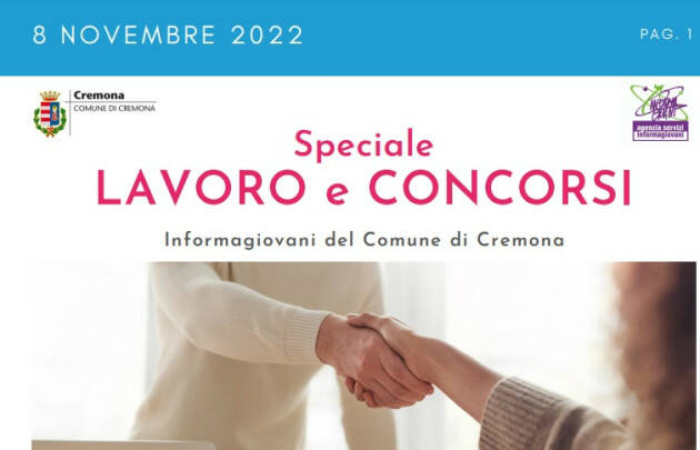 SPECIALE LAVORO CONCORSI Cremona, Crema, Soresina, Casal.ggiore |8 novembre2022