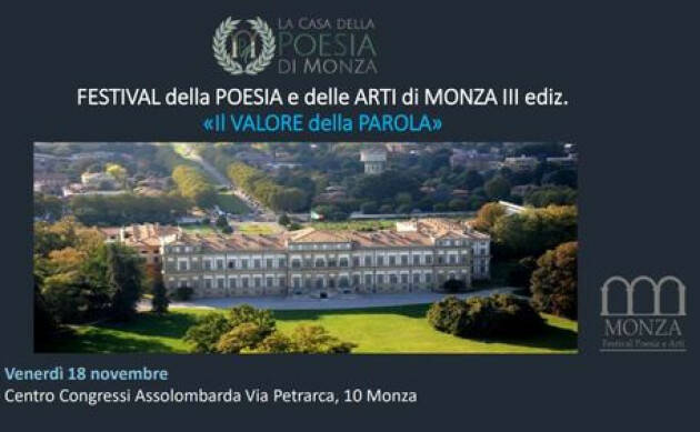 Torna il Festival della Poesia e delle Arti a Monza