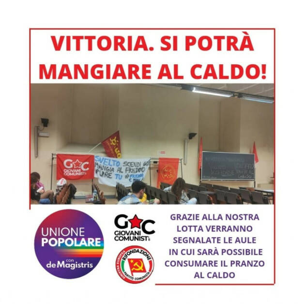 UNIVERSITÀ DI PAVIA: VITTORIA! SI POTRÀ MANGIARE AL CALDO, VITTORIA!