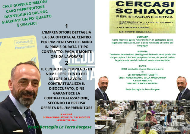 La Terra Borgese affossa e sottoterra l’equazione del Reddito di Cittadinanza