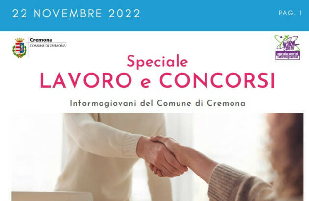 SPECIALE LAVORO CONCORSI Cremona, Crema, Soresina, Casal.ggiore |22 novembre2022