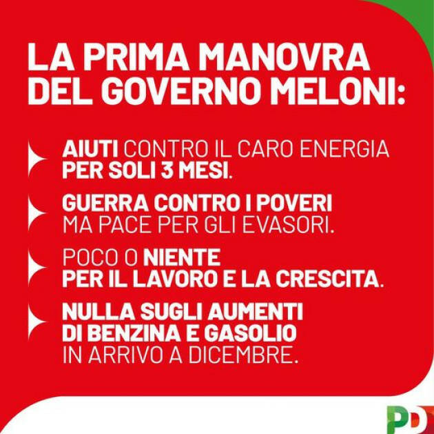 #demPD Il PD di Letta in piazza  sabato 17 dicembre contro la la  #manovra di destra