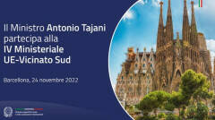 Tajani OGGI a Barcellona per la IV riunione ministeriale UE-Vicinato Sud