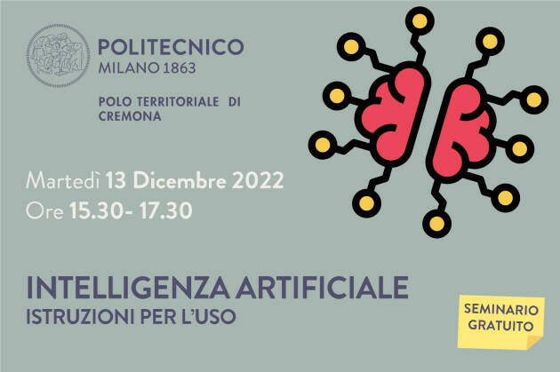Poli Mi Campus Cr Seminario INTELLIGENZA ARTIFICIALE e workshop PROTOTIPAZIONE RAPIDA