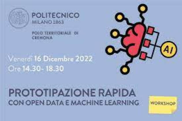 Cremona: Seminario Intelligenza artificiale e Workshop Prototipazione rapida 