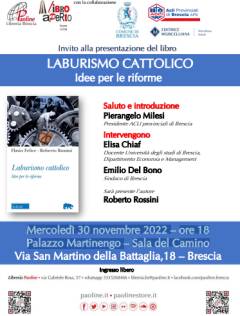 BRESCIA: Presentazione del libro  'LABURISMO CATTOLICO Idee per le riforme'