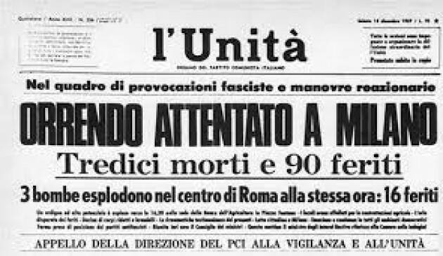 Anpi Strage di p.zza Fontana 53° anniversario manifestazione a Milano