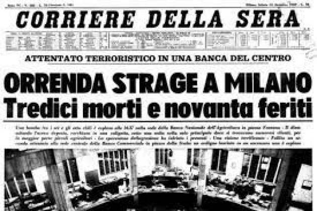 Anpi Strage di p.zza Fontana 53° anniversario manifestazione a Milano