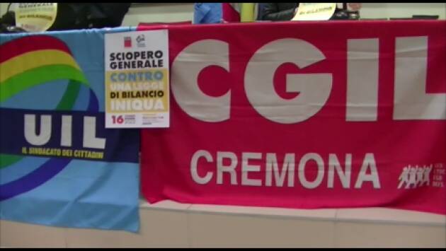(CR) Elena Curci (Cgil)  Paolo Soncini (Uil) Le ragioni dello sciopero 16 dicembre '22 contro la manovra Meloni (Video)