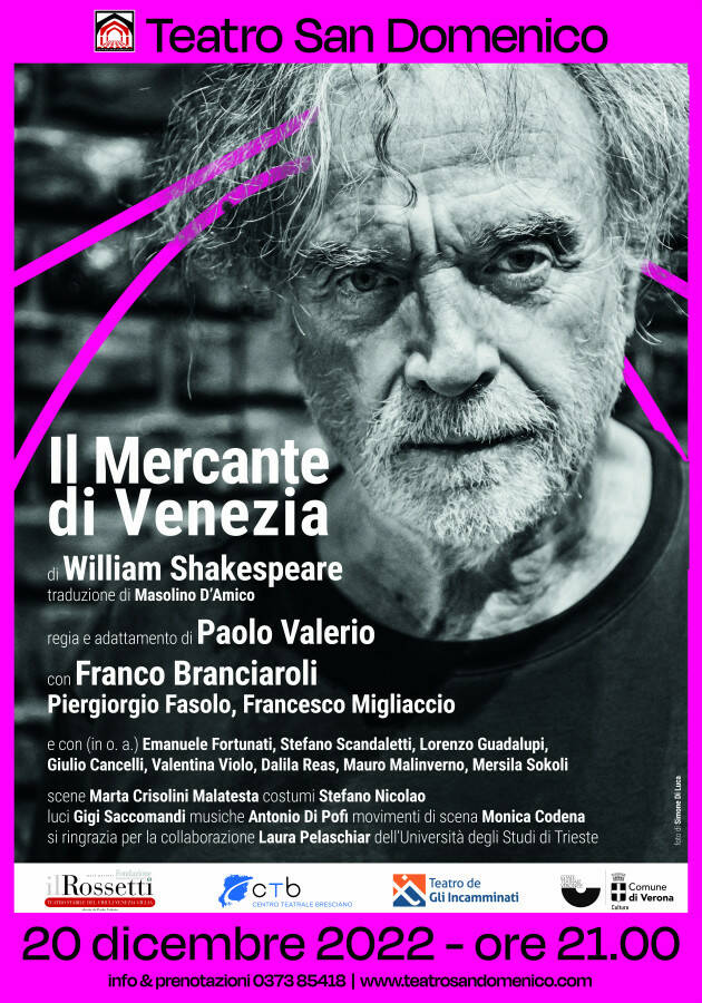 CREMA: Al Teatro San Domenico 'Il Mercante di Venezia' Con Franco Branciaroli