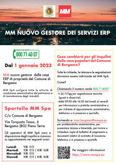 Case del Comune di Bergamo, MM Spa attiva i servizi per gli inquilini