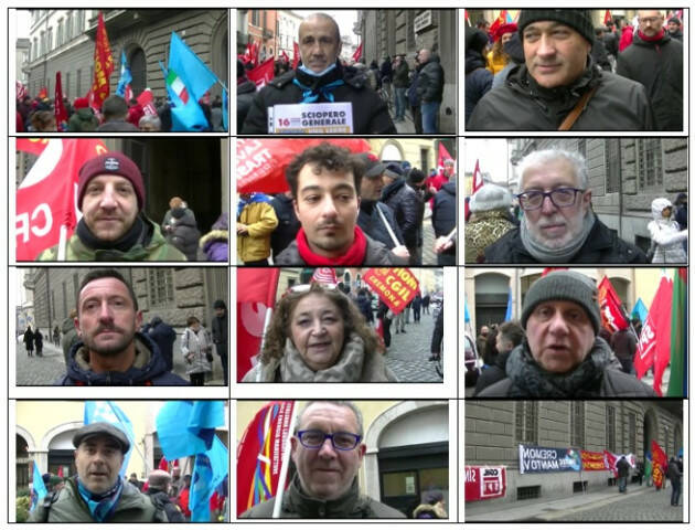 (CR) Cgil-UIL Sciopero 16/12/22 contro manovra Meloni tanti lavoratori al presidio [video]