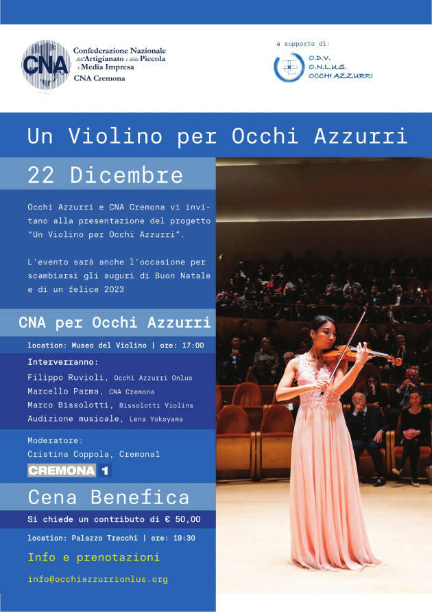 I liutai CNA Cremona  Presentano il progetto 'Un Violino per Occhi Azzurri' 