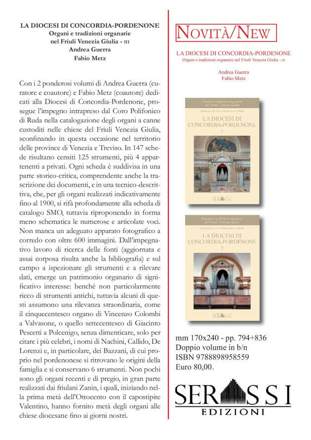Libri di organaria dal Friuli Venezia Giulia
