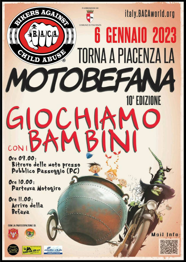 Piacenza MOTOBEFANA 2023   10a EDIZIONE  6 GENNAIO 2023