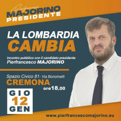 Majorino  candidato centrosinistra presidenza Lombarda a Cremona 12 gennaio ‘23