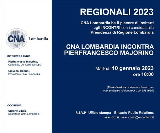 Elezioni Lombardia 23 - CNA incontra  Majorino  candidato del Centrosinistra