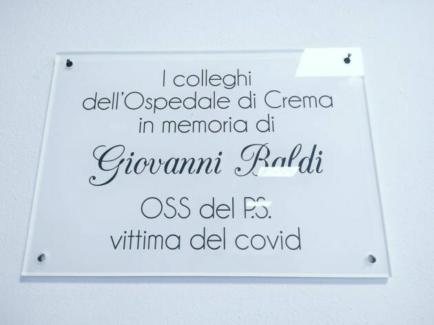 Asst CREMA, al pronto soccorso una targa per ricordare Giovanni Baldi