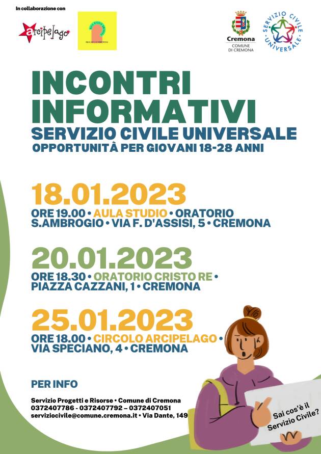 Servizio Civile Universale: incontri informativi per sapersi orientare