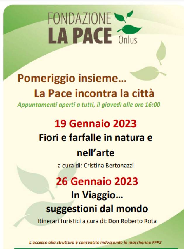 Manifestazioni Gennaio - Fondazione La Pace