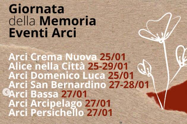 Arci_cremona I nostri eventi  nella GIORNATA DELLA MEMORIA 2023