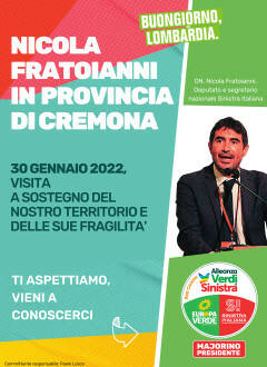 Lombardia elezioni 12-13 febbraio Fratoianni ( S.I.) Tour provincia Cremona