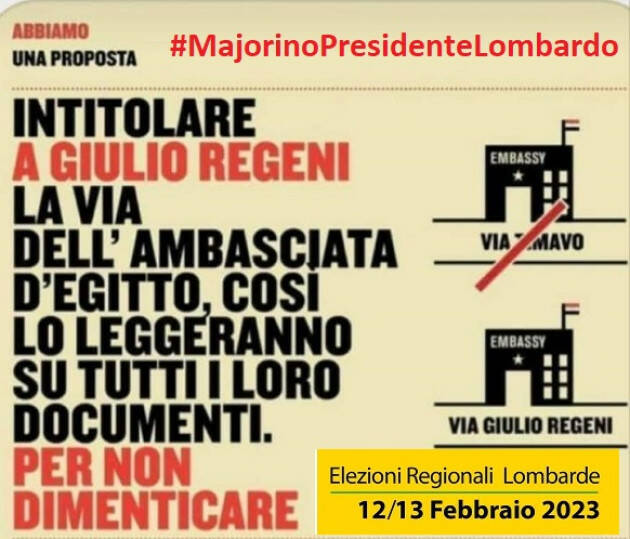 Elezioni 12-13 febbraio NOI sosteniamo Majorino nuovo Presidente della Lombardia