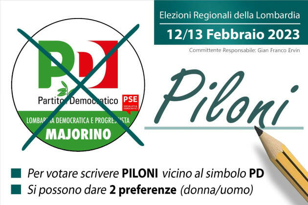 Matteo Piloni (Pd) : il 12 e 13 febbraio si vota in Lombardia Non astenerti