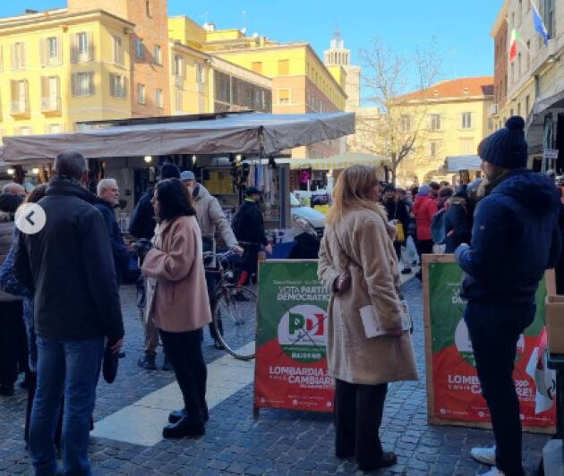 Lombardia il 12-13 febbraio si vota Ultimo banchetti del PD Cremona in provincia