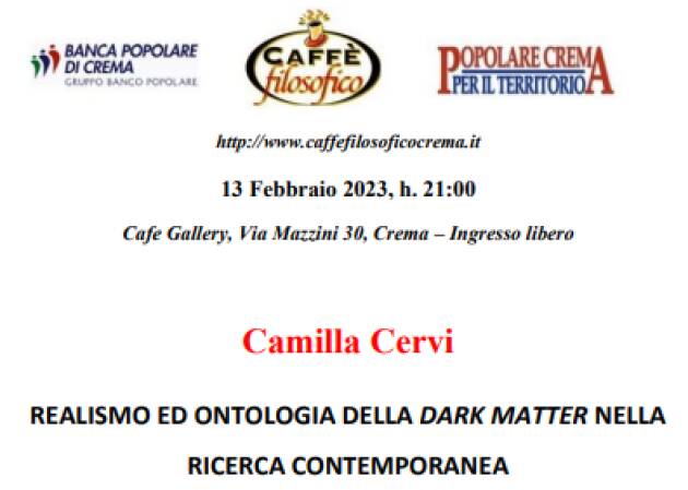 Caffè Filosofico incontro del 13 febbraio h 21 Caffè Gallery Crema
