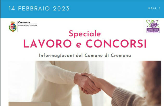 SPECIALE LAVORO CONCORSI Cremona, Crema, Soresina, Casal.ggiore | 14 febbraio 2023