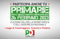 Primarie PD Domenica 26 febbraio Dove si Vota a Casalmaggiore,Gussola e Piadena