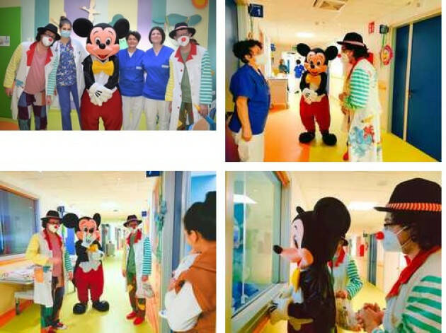 ASST Crema Topolino e i clown rubano sorrisi : anche in pediatria è Carnevale