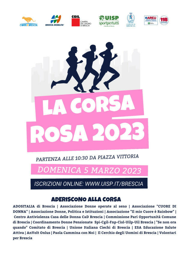 Brescia DOMENICA 05 MARZO 2023 14° Edizione della CORSA ROSA