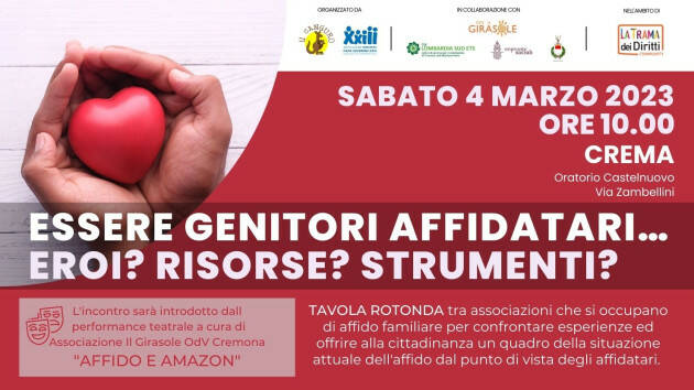 A Crema Sabato 4 marzo incontro sull'affido familiare