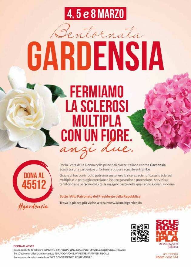 Bentornata GARDENSIA!  Per Festa Donna Regala la gardenia e l’ortensia di AISM