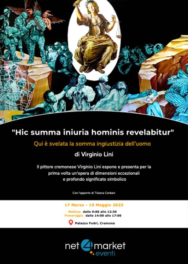 (CR) A Palazzo Fodri  Virginio Lini presenta  'Hic summa iniuria hominis revelabitur'