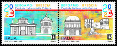 Il francobollo di Bergamo e Brescia Capitale Italiana della Cultura 2023
