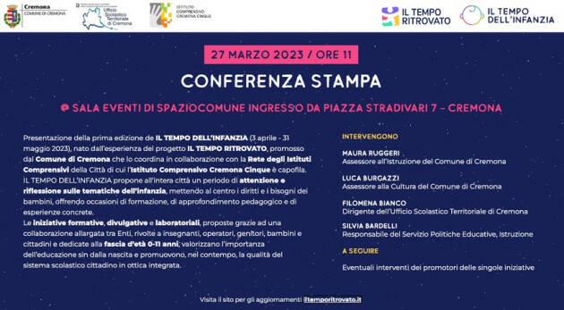 PRESENTAZIONE DELLA PRIMA EDIZIONE DE 'IL TEMPO DELL'INFANZIA'