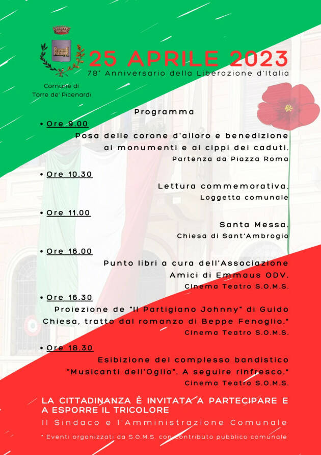 PD Cremona . Partecipiamo alle iniziative per il 78° anniversario Liberazione 